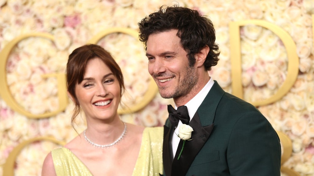 Leighton Meester and Adam Brody at the 2025 Golden Globes