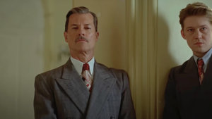 Guy Pearce and Joe Alwyn in "The Brutalist" (A24)