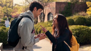 Noah Centineo as Peter Kavinsky and Anna Cathcart as Kitty Song Covey in "XO, Kitty." (Credit: Park Young-Sol/Netflix)