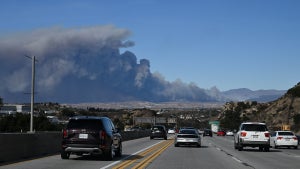 Hughes Fire on Jan. 22, 2025. (Robyn Beck/AFP via Getty Images)