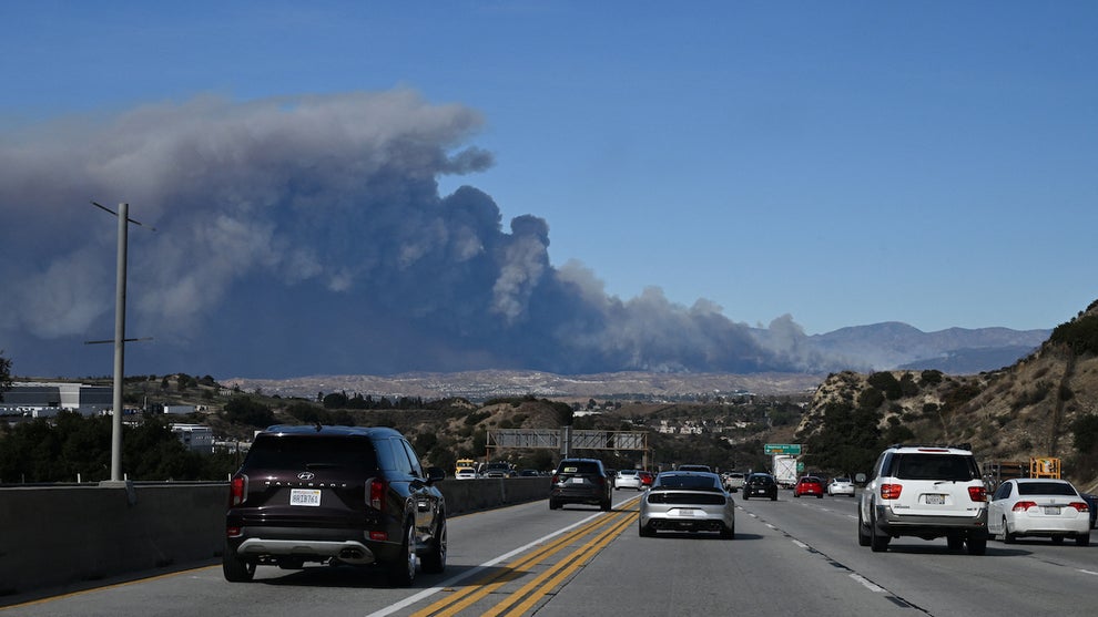Hughes Fire on Jan. 22, 2025. (Robyn Beck/AFP via Getty Images)