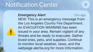 iPhone Wildfire Emergency Alert