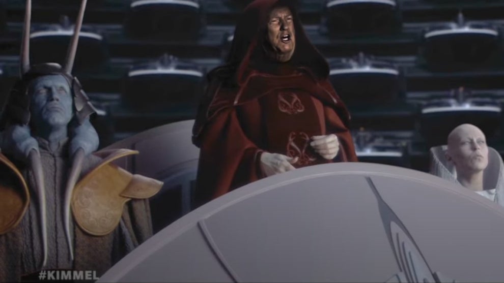 Donald Trump photoshopped in a scene from "Star Wars: Episode III" (ABC)