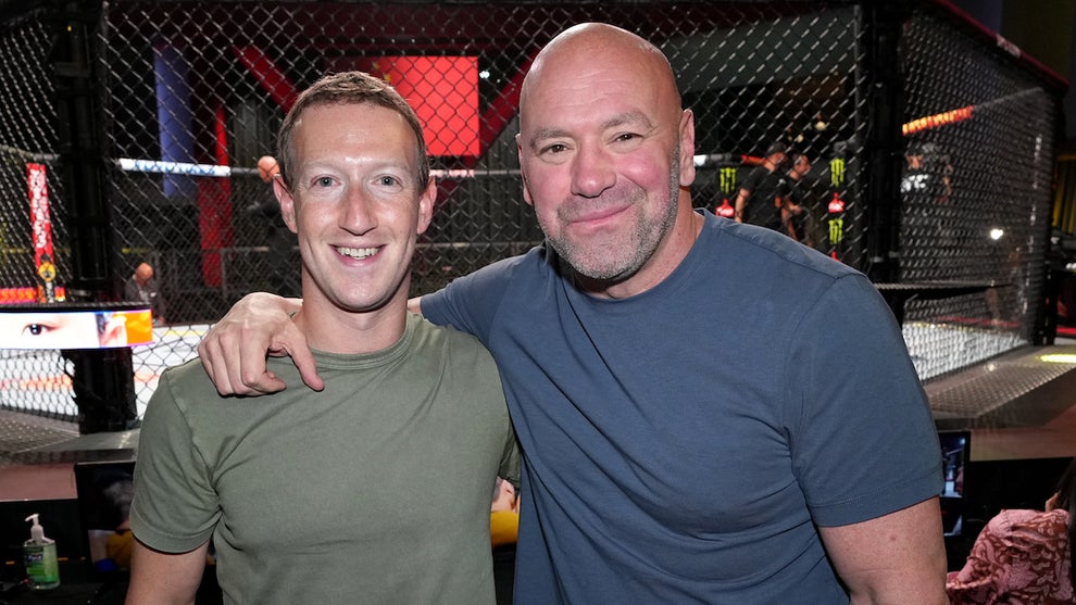 Mark Zuckerberg, Dana White (Jeff Bottari/Zuffa LLC)