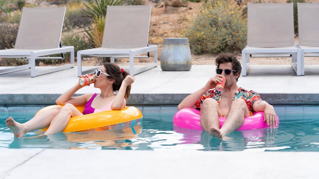 Cristin Milioti and Andy Samberg in "Palm Springs."