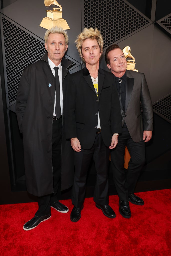 Mike Dirnt, Billie Joe Armstrong, and Tré Cool of Green Day