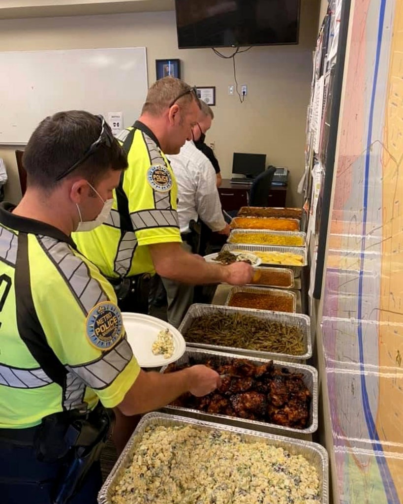 Lu and her all volunteer team have dropped off food for police, hospitals and the National Guard during the height of the wildfires (Photo by Lindy Lu)