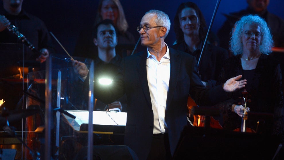ANAHEIM, CA - JANUARY 25: Composer James Newton Howard celebrating Yamaha's 125th Anniversary Live Around the World Dealer Concert performs at the Hyperion Theater on January 25, 2013 in Anaheim, California.