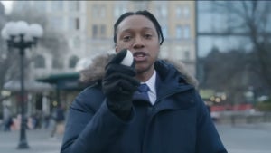 Josh Johnson holds an egg on "The Daily Show."