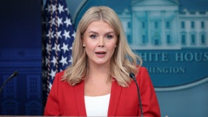 White House Press Secretary Karoline Leavitt speaks during the daily White House press briefing on February 25, 2025. (Credit: Alex Wong/Getty Images)
