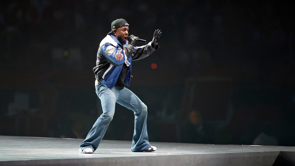 Kendrick Lamar performing at Super Bowl LIX (Credit: Bob Kupbens/Icon Sportswire via Getty Images)