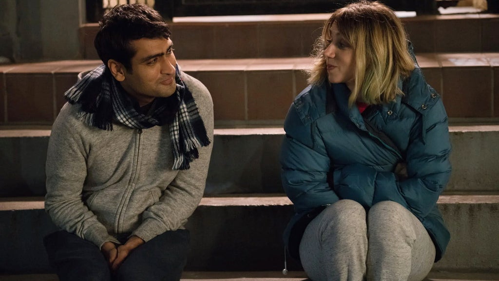 Kumail Nanjiani and Zoe Kazan in "The Big Sick."