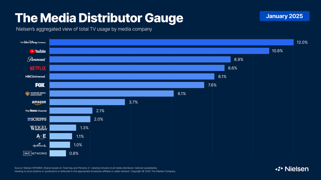 Nielsen Media Distributor Gauge January 2025