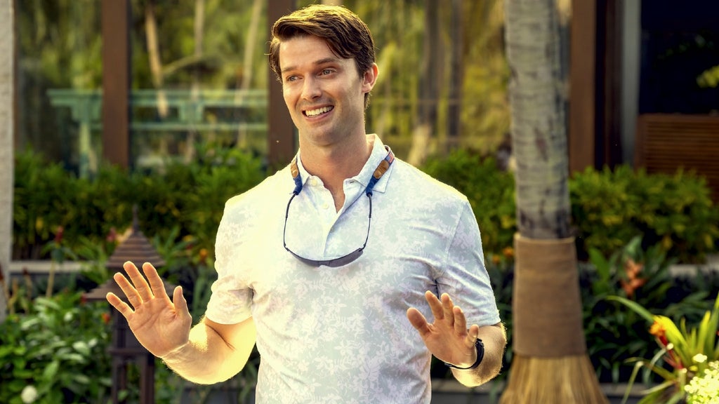 Patrick Schwarzenegger as Saxon Ratliff in "The White Lotus" Season 3.