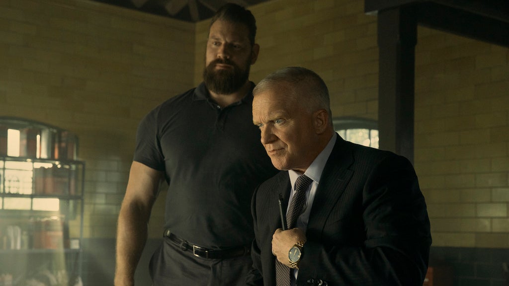 Olivier Richters as Paulie and Anthony Michael Hall as Zachary Beck in "Reacher" (Credit: Amazon Studios)