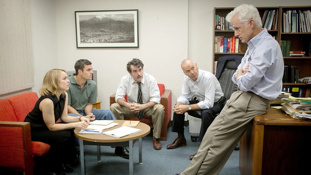 Rachel McAdams, Mark Ruffalo, Michael Keaton, and John Slattery in "Spotlight."