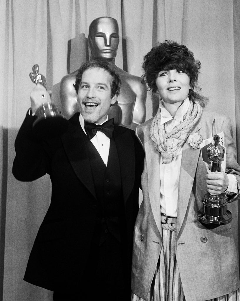 Richard Dreyfuss and Diane Keaton Holding Oscars