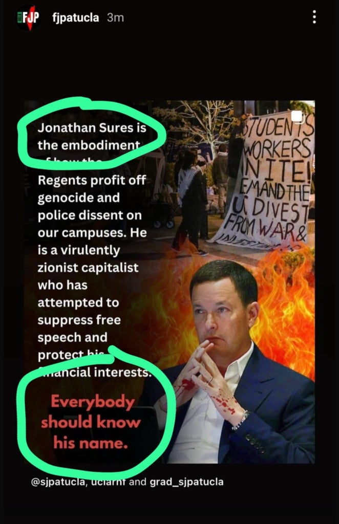 Social media post by activist talking about Jay Sures