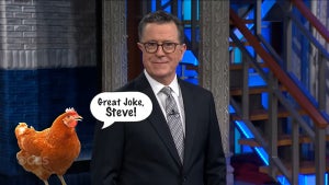 Stephen Colbert makes a great egg-based pun on the late show