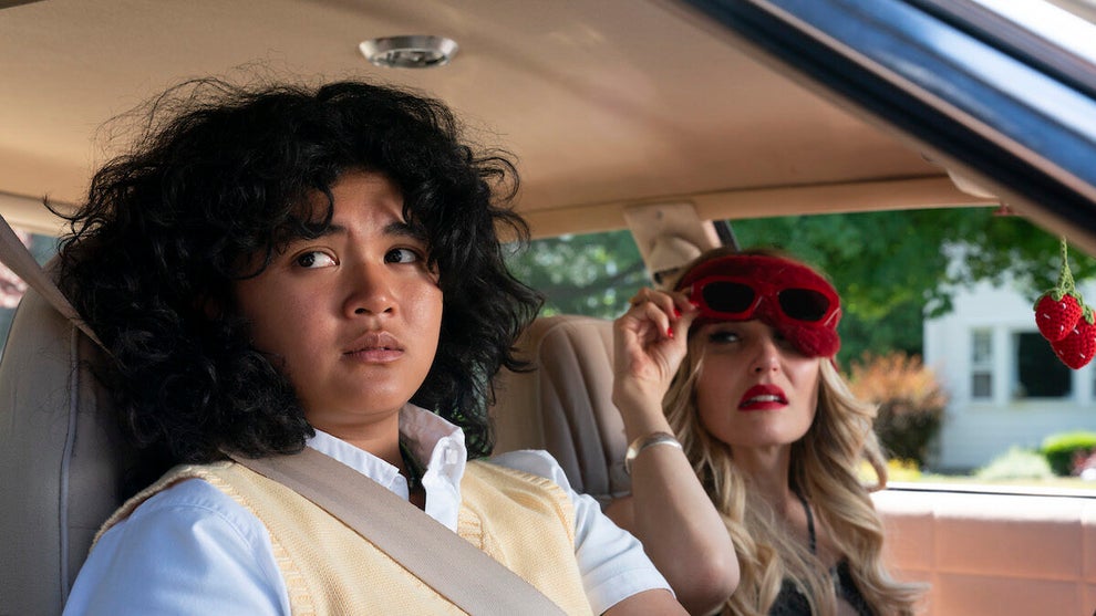 Sam Morelos and Chloe Fineman in "Summer of 69" (Credit: Disney/Brett Roedel)