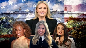 Karoline Leavitt, Sage Steele Trump press