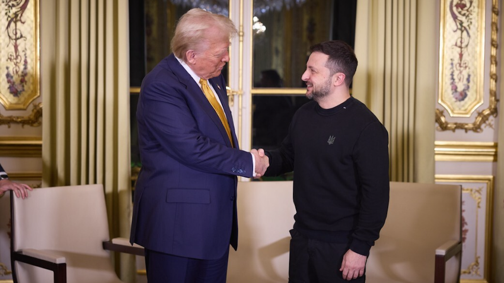 Donald Trump meets with Volodymyr Zelenskyy