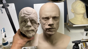 Face masks from the making of "A Different Man" (A24)