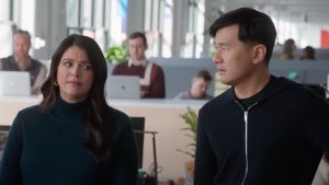 Cecily Strong and Ronny Chieng on "Last Week Tonight" (Credit: HBO)