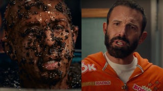 Jeremy Strong Goes Method as He Dunks Himself in Coffee Grounds for Ben Affleck Grammys Ad Spot | Video