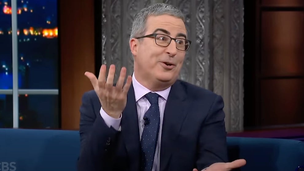 John Oliver on "The Late Show" (CBS)