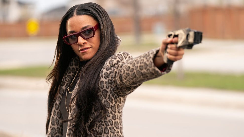Ariana DeBose as Rose Carlisle in Love Hurts (Allen Fraser/Universal Pictures)