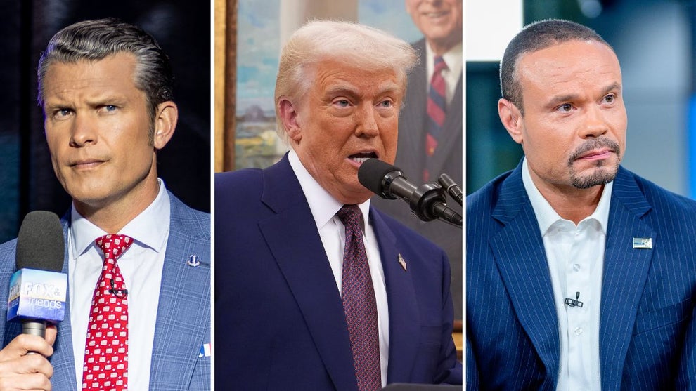 Pete Hegseth, Donald Trump, Dan Bongino (Getty Images)