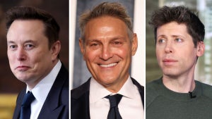Elon Musk, Ari Emanuel and Sam Altman (Getty Images)