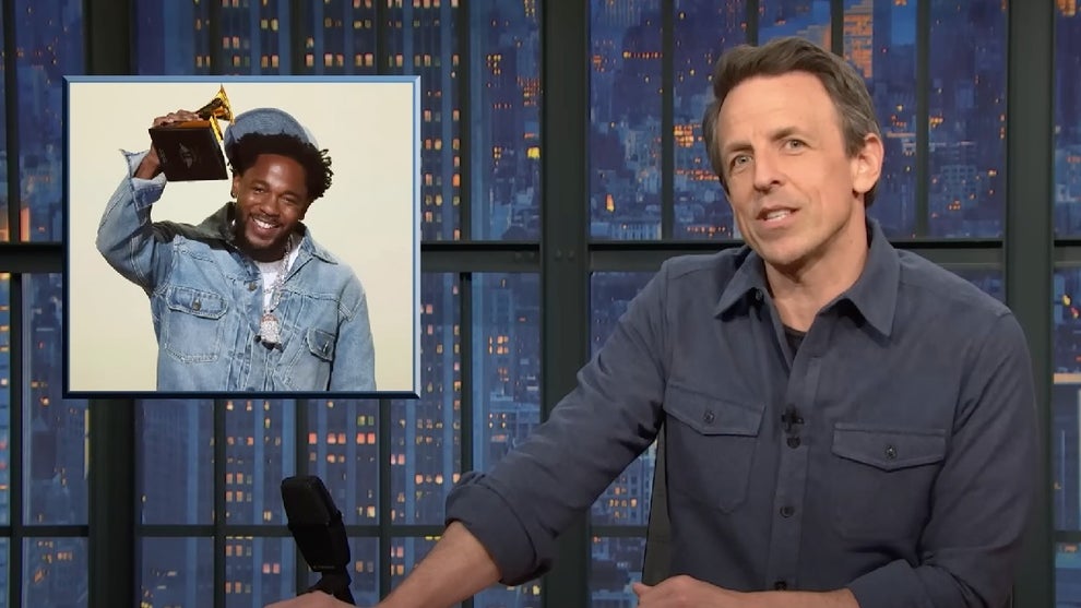Seth Meyers discusses Kendrick Lamar during a Surprise Inspection (NBC)