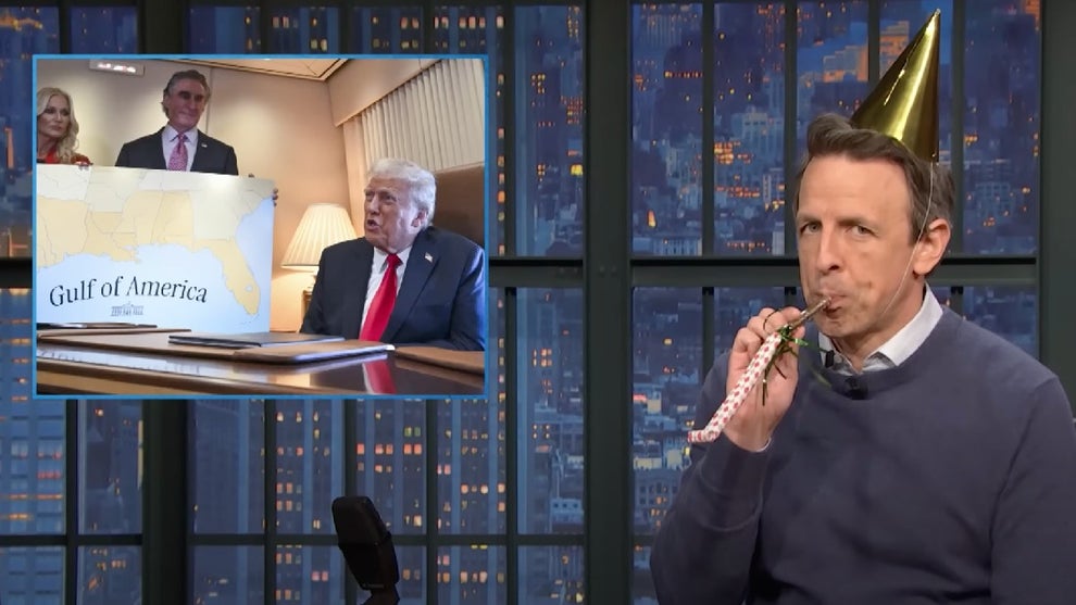 Seth Meyers celebrates "Gulf of America Day" during "A Closer Look" (NBC)