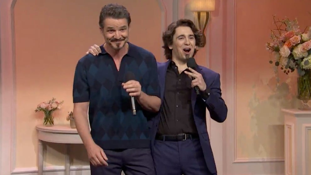 Pedro Pascal and Marcello Hernandez on "SNL50" (NBC)