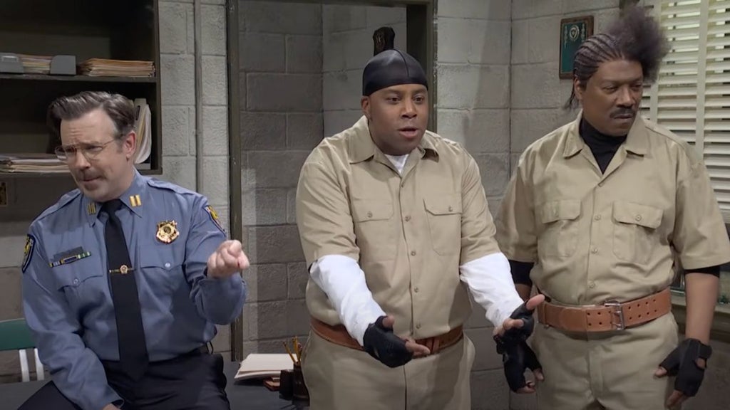 Jason Sudeikis, Kenan Thompson and Eddie Murphy in "SNL50" (NBC)