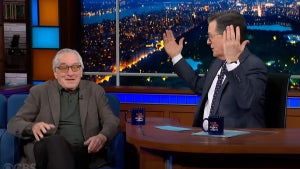 Robert De Niro and Stephen Colbert on "The Late Show" (CBS)