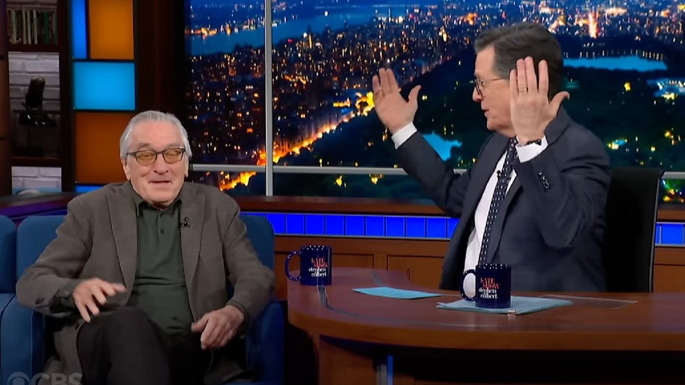 Robert De Niro and Stephen Colbert on "The Late Show" (CBS)