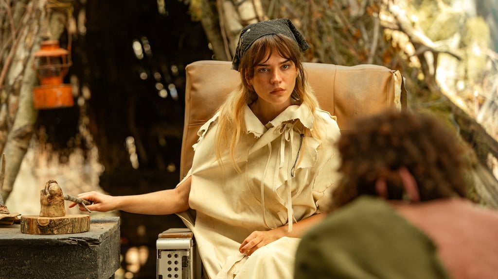 Natalie (Sophie Thatcher) presides over Coach Scott's trial on "Yellowjackets"