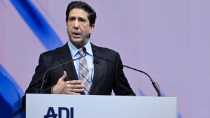 David Schwimmer presents the inaugural "Heroes Against Hate" recognition to 30+ influential and courageous voices at ADL Never Is Now in New York City. (Credit: Bryan Bedder/Getty Images)