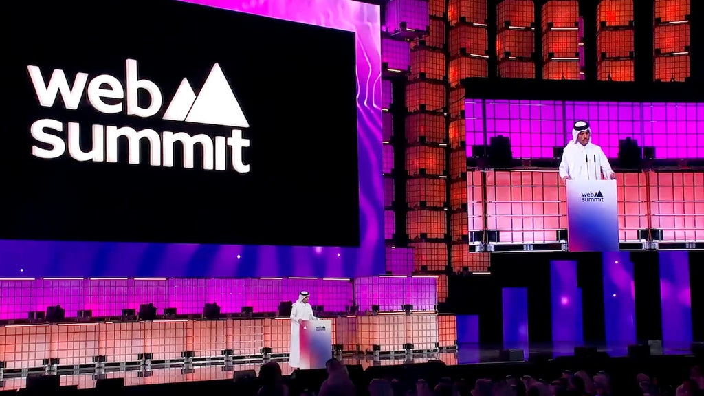 Sheikh Mohammed bin Abdulrahman bin Jassim Al Thani at opening night of Web Summit Qatar. (Credit: X)