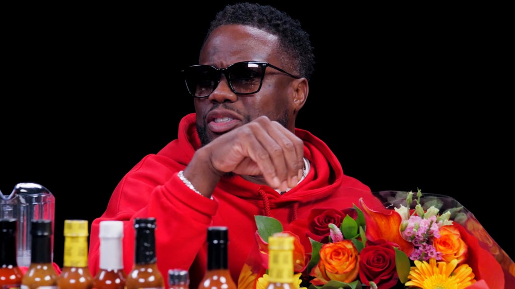 Kevin Hart on "Hot Ones." (Credit: First We Feast/YouTube)