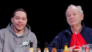 Pete Davidson and Bill Murray on "Hot Ones." (Credit: Complex/YouTube)