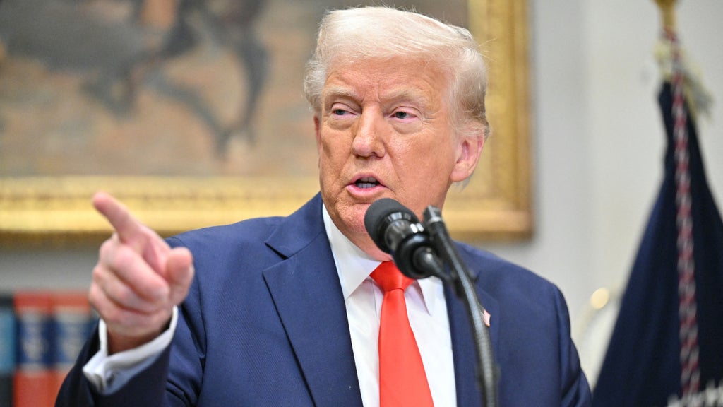 U.S. President Donald Trump speaks in the Roosevelt Room of the White House in Washington, DC, on March 3, 2025. (Credit: Roberto Schmidt/AFP via Getty Images)