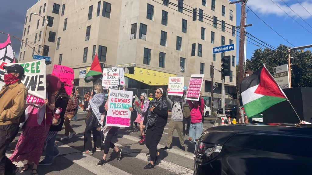 Pro-Palestinian protest blocking Oscars traffic near Dolby Theater
