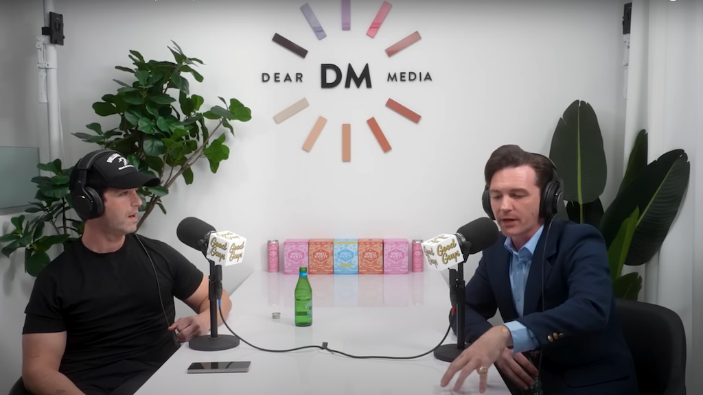 Josh Peck and Drake Bell reunite to discuss "Drake & Josh" and "Quiet on Set' (Credit: Good Guys/Dear Media)