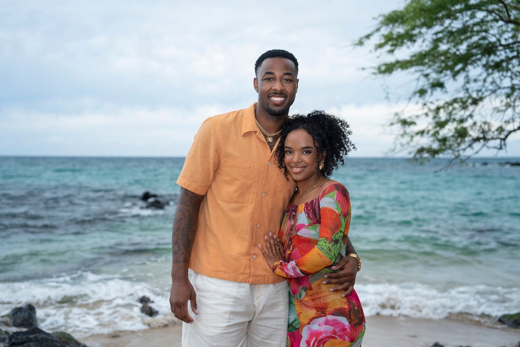 Brion Whitely and Shante Glover in season 1 of Temptation Island (Credit: Tyler Golden/Netflix)