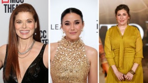 Debra Messing (Credit: Bruce Glikas/WireImage)/Emmanuelle Chriqui (Credit: Michael Loccisano/Getty Images)/Mayim Bialik (Credit: Matt Winkelmeyer/Getty Images)
