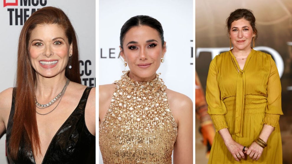 Debra Messing (Credit: Bruce Glikas/WireImage)/Emmanuelle Chriqui (Credit: Michael Loccisano/Getty Images)/Mayim Bialik (Credit: Matt Winkelmeyer/Getty Images)